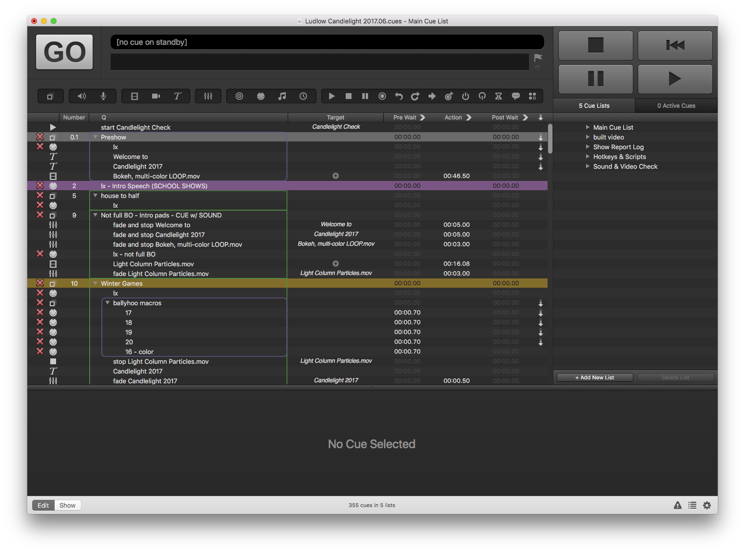 Qlab screenshot