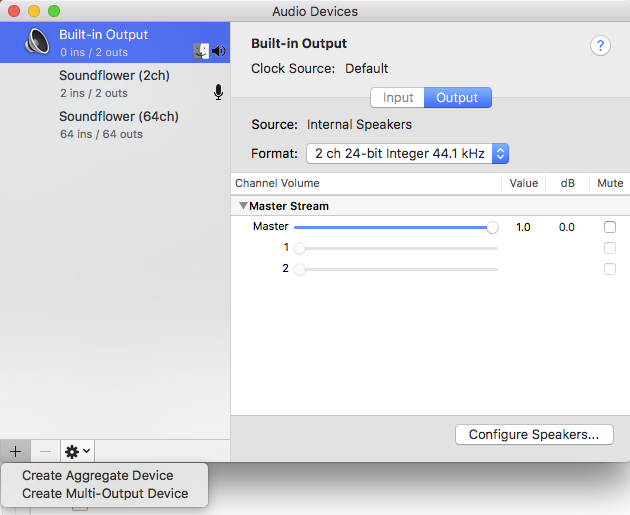 Audio MIDI Setup in OSX